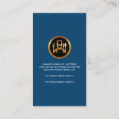 エクサイトブルースーツウェイター金ゴールドカトラリー 名刺 (裏面)