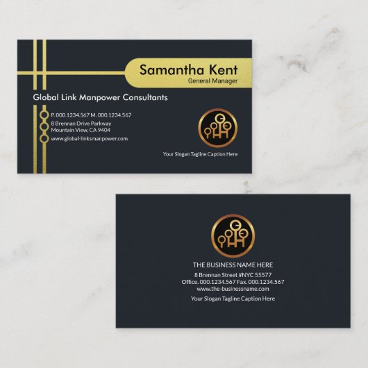 エクサイト金ゴールドクリスクロスラインズCEO起業家 名刺 (正面/裏面)