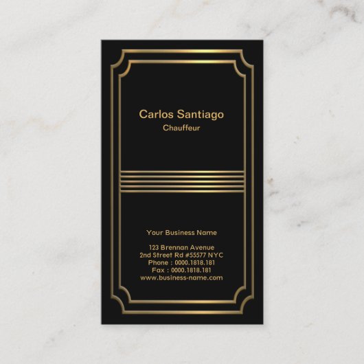 エクサイト金ゴールド写真フレームモダンチャフー 名刺 (正面)