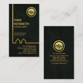 エクサイト金ゴールド建物ライングリーングランジ不動産仲介業者 名刺 (正面/裏面)