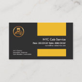 エクサイト金ゴールド運転手のロゴ黄色のタブタクシー 名刺 (裏面)