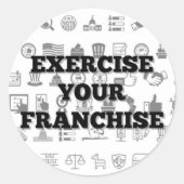 エクササイズあなたのフランチャイズのステッカー黒い生活物質 ラウンドシール (正面)