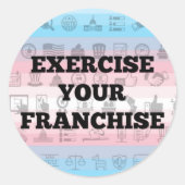 エクササイズあなたのフランチャイズのステッカーTRANSプライド ラウンドシール (正面)