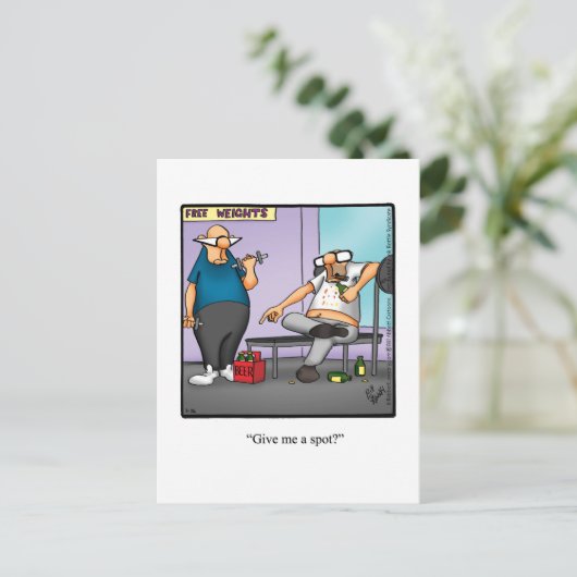 エクササイズおもしろいユーモアはがき ポストカード (スタンド正面)