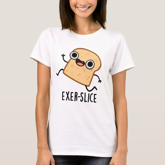 エクササイズするパンの面白パロディ Tシャツ (正面)