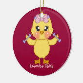 エクササイズのひよこ(カスタマイズ可能な) セラミックオーナメント (左)