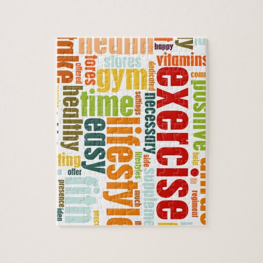 エクササイズのフィットネスのライフスタイル ジグソーパズル (縦)