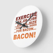 エクササイズのベーコン ラウンド壁時計 (傾斜)