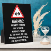 エクササイズのメリット警告 – の – トレーニングやる気を起こさせる フォトプラーク (側面)