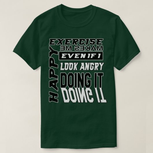 エクササイズは私を幸せにする、ノワール Tシャツ (デザイン正面)