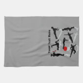 エクササイズは計算します(名前入り) キッチンタオル (横)