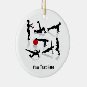 エクササイズは計算します(名前入り) セラミックオーナメント (右)