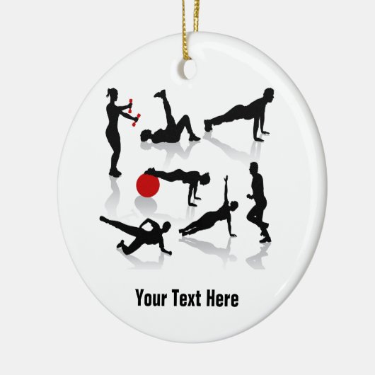 エクササイズは計算します(名前入り) セラミックオーナメント (左)
