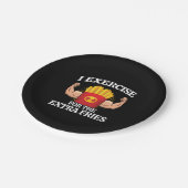 エクササイズエキストラフライおもしろい-トレーニングフィットネスミーム ペーパープレート (アングル)