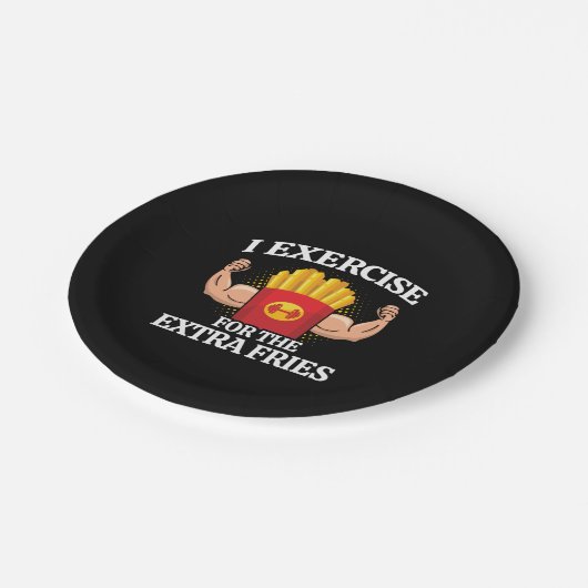 エクササイズエキストラフライおもしろい-トレーニングフィットネスミーム ペーパープレート (アングル)