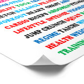 エクササイズチェックリストジム重量健康ハートがん ポスター (角)