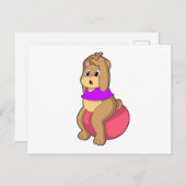 エクササイズボールでフィットネスに励むクマ.PNG ポストカード (正面/裏面)