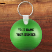 エクササイズボールキーチェーンIDラベルお名前&番号 キーホルダー (正面)