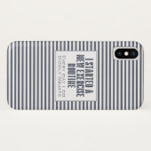 エクササイズルーチンユーモアストライプのブルー Case-Mate iPhoneケース (裏面(横))