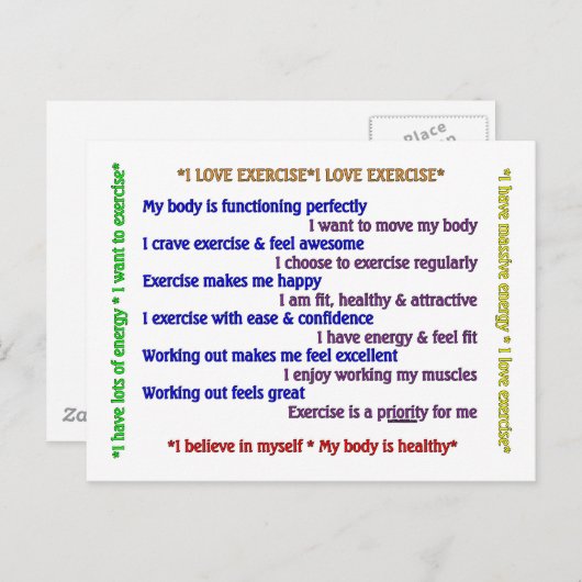エクササイズ前向きの主張 ポストカード (正面/裏面)