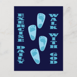 エクササイズ毎日 – 神と共に歩く（マット11:28-30） ポストカード