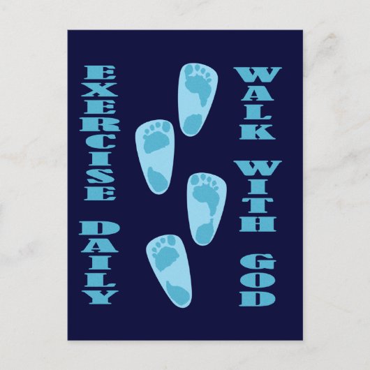エクササイズ毎日 – 神と共に歩く(マット11:28-30) ポストカード (正面)