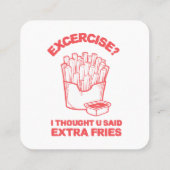 エクササイズ私は考え余分なフライを言った – フライス愛 スクエア名刺 (裏面)