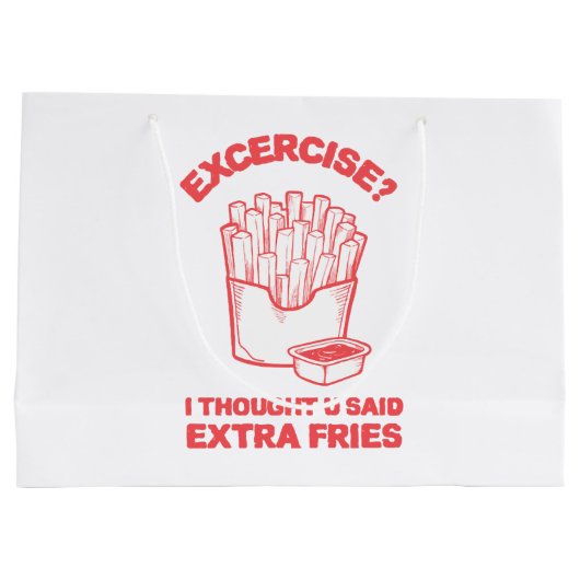 エクササイズ私は考え余分なフライを言った – フライス愛 ラージペーパーバッグ (裏面)
