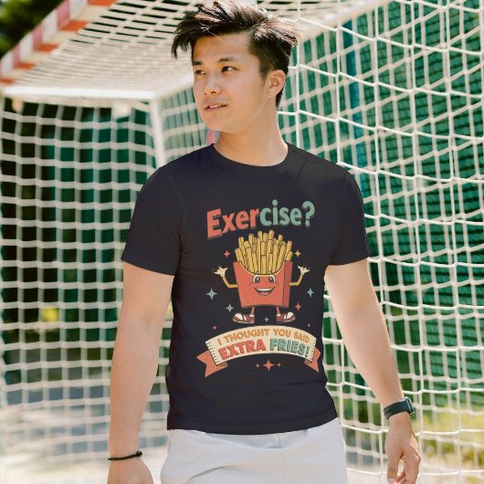 エクササイズ私考えは余分なフライスジムとおもしろい言った Tシャツ