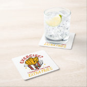 エクササイズ考えはExtra Fries スクエアペーパーコースター (インサイチュ)