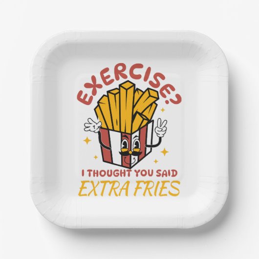 エクササイズ考えはExtra Fries ペーパープレート (正面)
