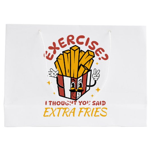 エクササイズ考えはExtra Fries ラージペーパーバッグ (裏面)