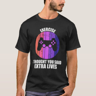 エクササイズ エクストラ ライフ ゲームコントローラー レトロゲーマー Tシャツ