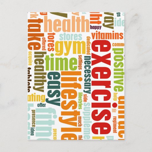 エクササイズ フィットネス ライフスタイル ポストカード (正面)