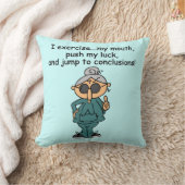 エクササイズ、プッシュ、ジャンプユーモア クッション (ブランケット)
