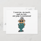 エクササイズ、プッシュ、ジャンプユーモア ポストカード (正面/裏面)