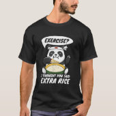エクササイズ 思ったのに 余ったお米 パンダ Tシャツ (正面)