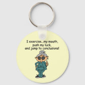 エクササイズ、押し、ジャンプのユーモア キーホルダー (正面)