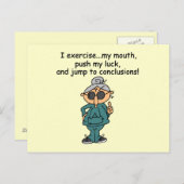エクササイズ、押し、ジャンプのユーモア ポストカード (正面/裏面)