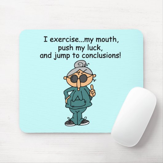 エクササイズ、押し、ジャンプのユーモア マウスパッド (マウス)