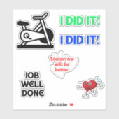 エクササイズ、肯定引用文、自転車、私はそれをやった シール (シート)