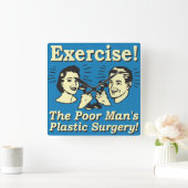 エクササイズ – 貧乏人の整形手術 スクエア壁時計 (ホーム)