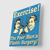 エクササイズ – 貧乏人の整形手術 スクエア壁時計 (傾斜)