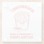 エクササイズ I thought u said extra fries - フライドポテト大好き ガラスコースター (裏面)