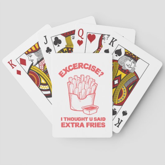 エクササイズ I thought u said extra fries - フライドポテト大好き トランプ (裏面)