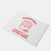 エクササイズ I thought u said extra fries - フライドポテト大好き ドアマット (アングル)