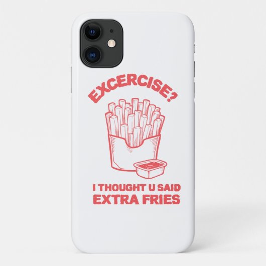 エクササイズ I thought u said extra fries - フライドポテトLOVE Case-Mate iPhoneケース (裏面)