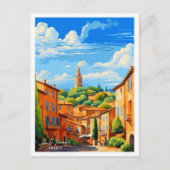 エクサンプロヴァンスフランスヴィンテージ旅行イラストレーション ポストカード (正面)