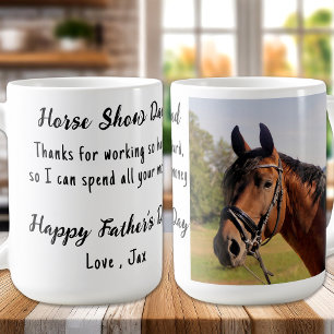 エクスおもしろいトリアンライフカスタムフォト馬好き コーヒーマグカップ