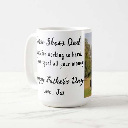 エクスおもしろいトリアンライフカスタムフォト馬好き コーヒーマグカップ (正面左)